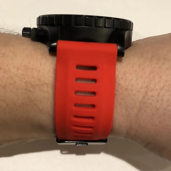 Watch Band 25mm Red Black Silicone Rubber Replacement 4 Nixon 51-30 Strap Garmin - Picture 3 of 10